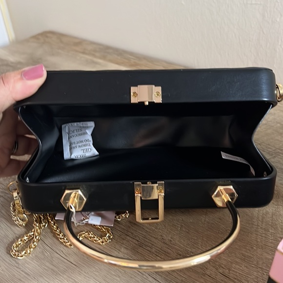 Most Wanted USA Structured Hard Shell Crossbody Purse New with tags Satin Lined - Picture 4 of 9